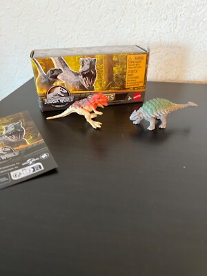 Jurassic World Dominion Minis CERATOSAURUS & ANKYLOSAURUS Dinosaur 8D Wave 4 NEW