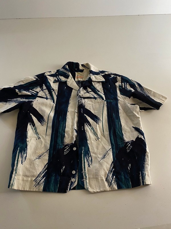 VTG 1950's Iolani Hapa Jac Hawaiian Shirt marked M FITS SMALL