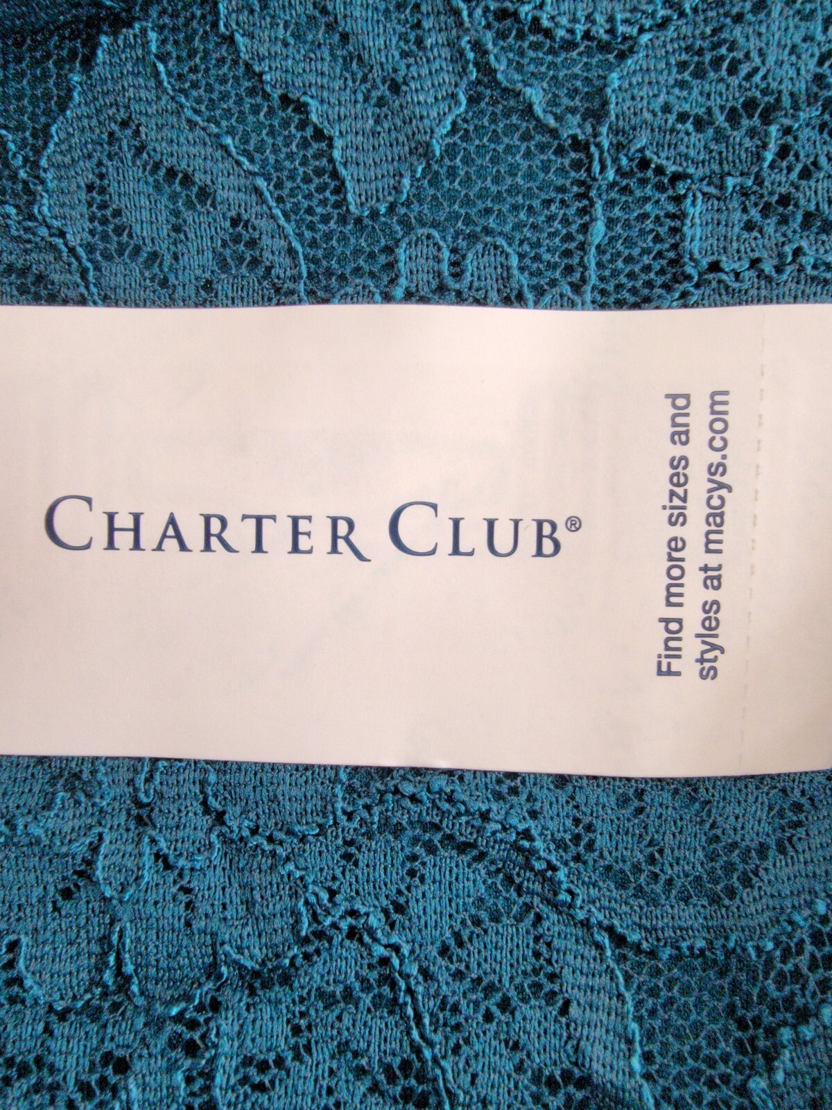 Charter Club Tiered Lace Top Women's XS Deep Pine Floral V-Neck Quarter Sleeve - Picture 15 of 16
