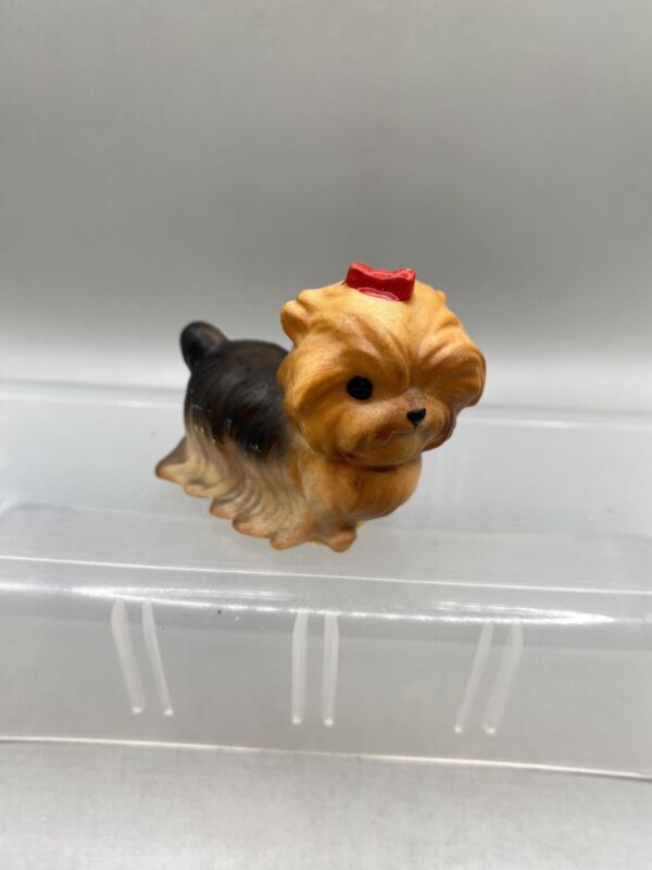 Vintage Miniature Yorkshire Terrier Yorkie Dog Figurine Japan