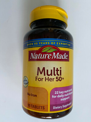 Nature Made Multi for Her 50+ No Iron ( 90 tablets ) 22 key Nutrients EXP:05/25