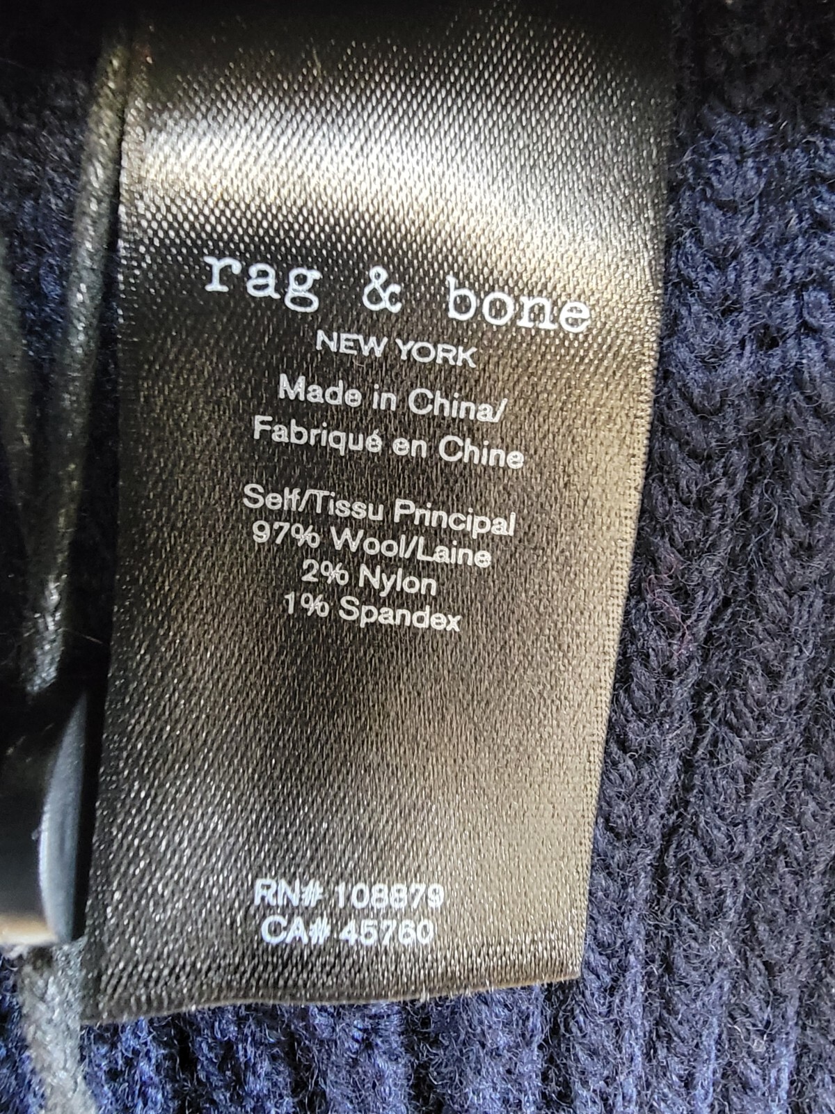 rag & bone Wool Blend Blake Stripe Beanie Womens One Size Blue Multi Folded Edge - Picture 9 of 15