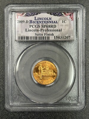 2009-D 1c Lincoln Cent - Professional PCGS SP68RD Satin Finish
