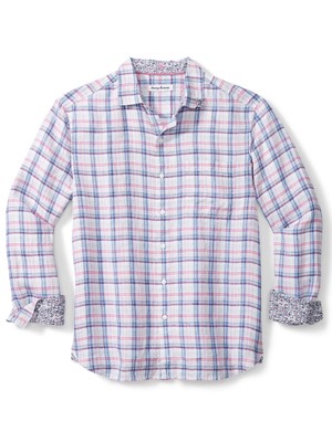 

TOMMY BAHAMA Мужская фиолетовая рубашка с длинным рукавом и воротником на пуговицах, Фиолетовый, 202ST324916
