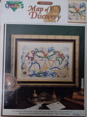 Counted Cross Stitch ''Map of Discovery'' by Color Charts; beautiful design