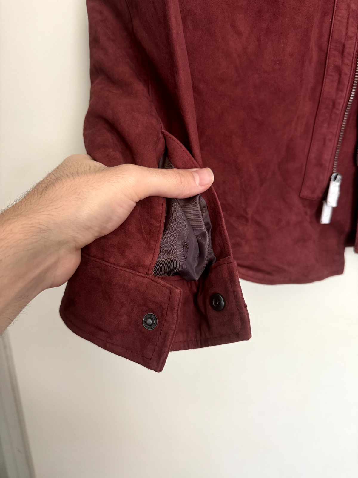 Pre-owned John Varvatos Men's Steve Leather Shirt Jacket In Red