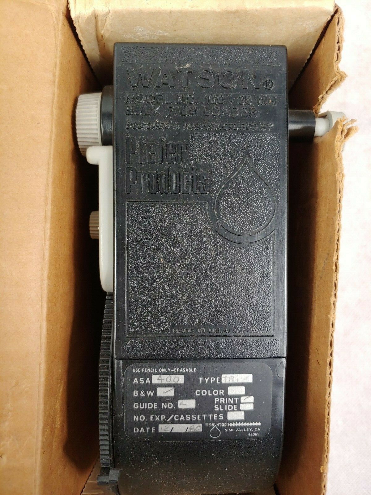 Watson 35mm Bulk Film Loader Model 100 Original Box