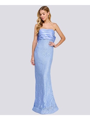 CITY STUDIO Womens Light Blue Lined Bow Accent Plea Formal Dress Juniors 15\16