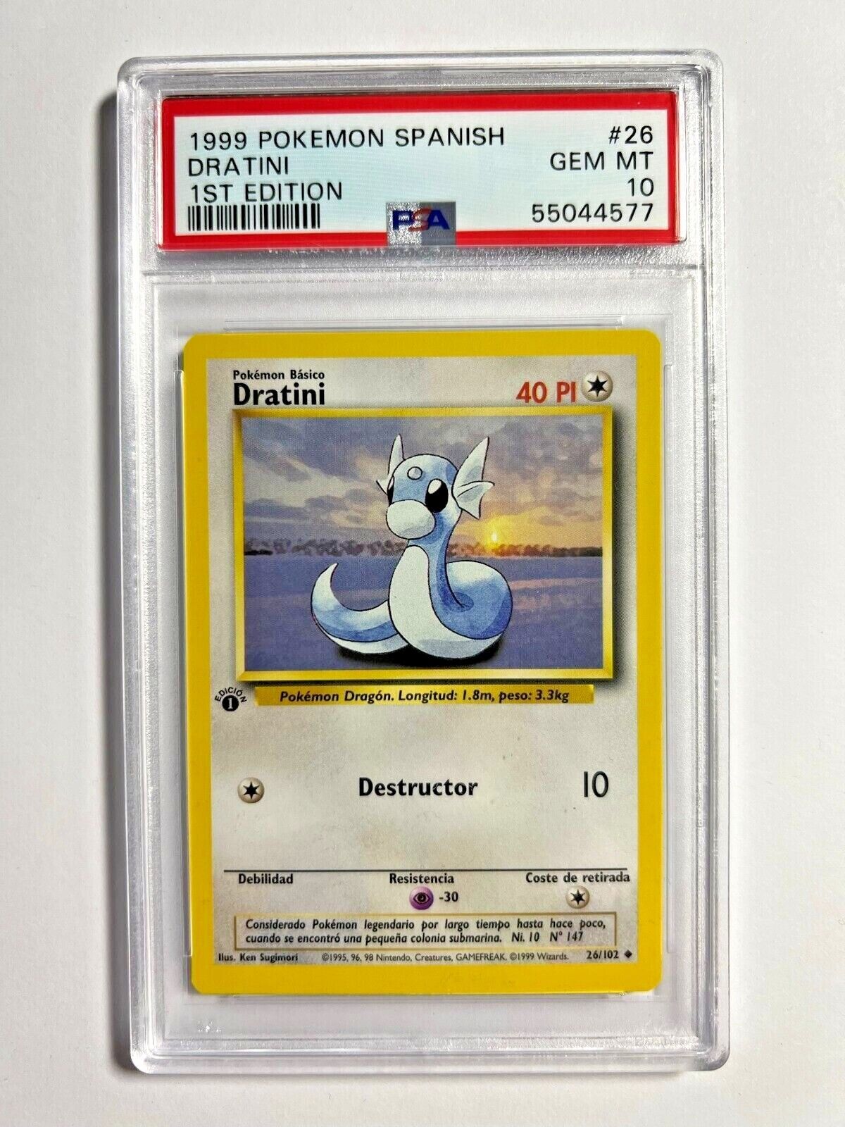 PSA 10 Gem Mint 1st Edition Dratini 1999 Pokemon Base Set PSA 10 Gem Mint 1st Edition Dratini 1999 Pokemon Base Set