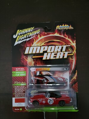 JOHNNY LIGHTNING STREET FREAKS IMPORT HEAT - RACING RED 1963 MG MGB
