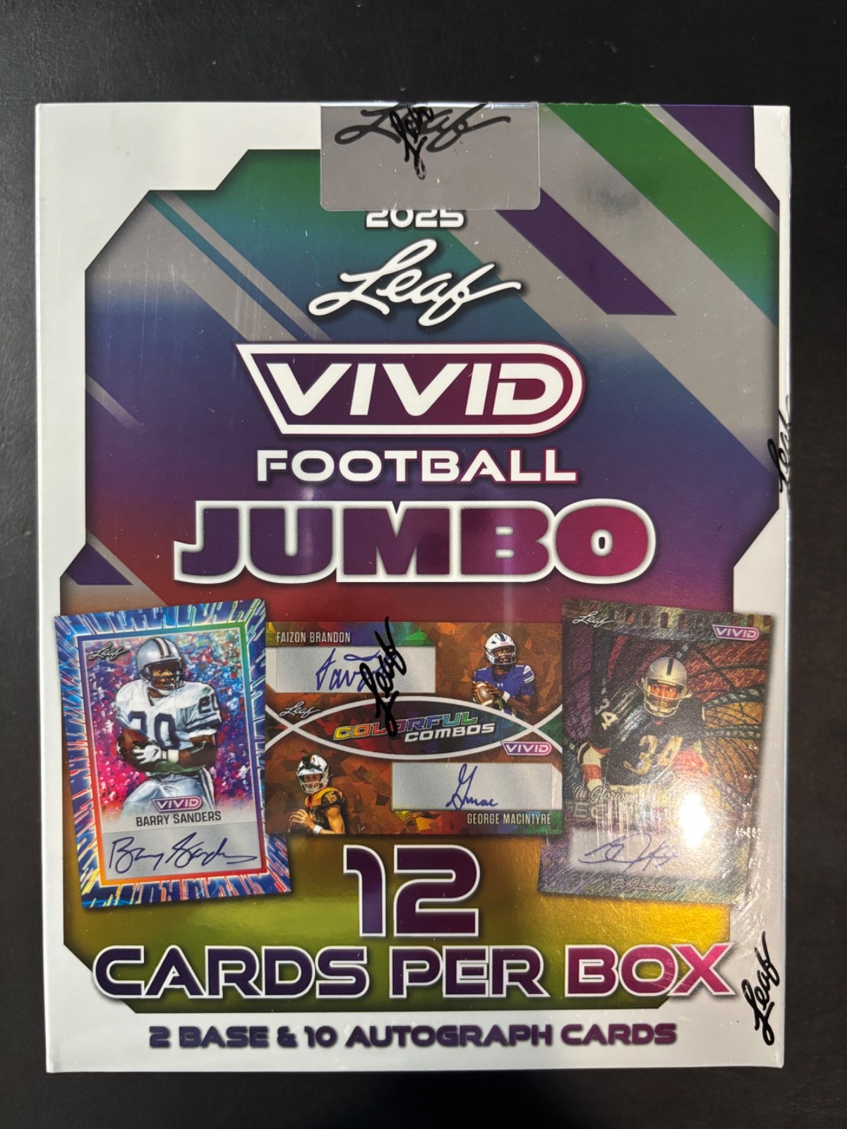 2025 Leaf Vivid Football Factory Sealed Hobby Jumbo Box