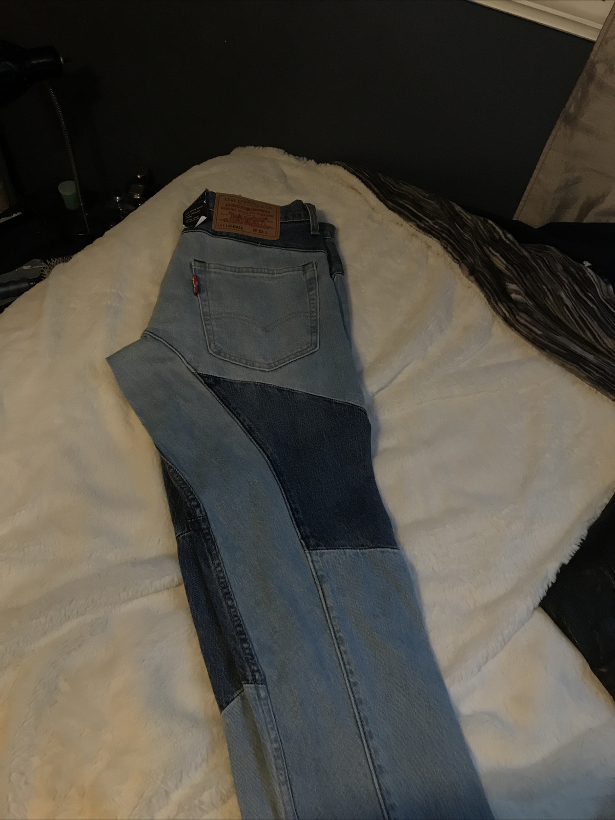Men Jeans Patchwork Disstress 33x32 
