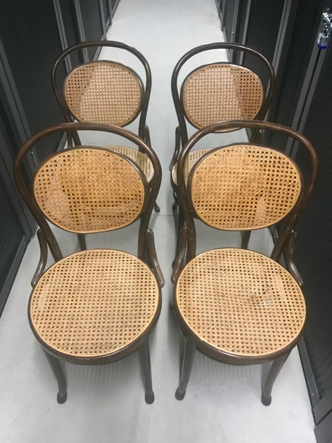 Gorgeous set of 4 vintage rattan bentwood style dining chairs | Dining
