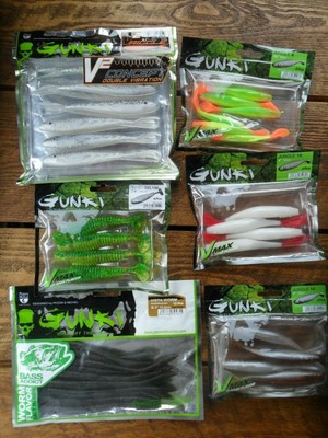 6 1//2/" Finesse Worm Trick Worm Style Sour Grape Plastic 50 pack bulk