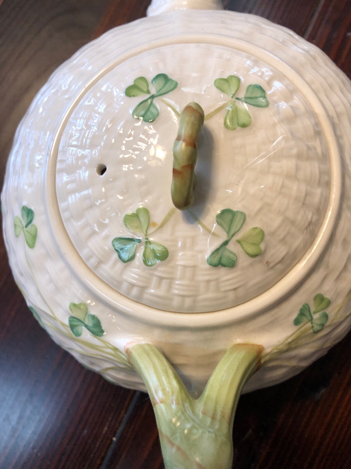 Belleek Large Shamrock Teapot