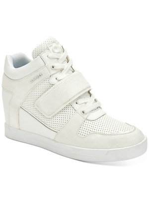 

CALVIN KLEIN Женские белые спортивные кроссовки на платформе 1/2 дюйма Frances Wedge, Белый, E8683