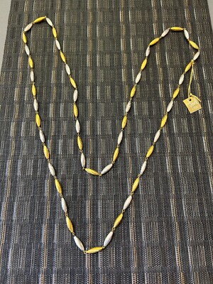 VINTAGE The Jewel Is You  WOMEN'S 2-TONE GOLD & SILVER DESIGNER NECKLACE 52'' New