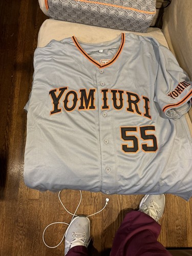 Retro Japan Matsui Yomiuri #55 Giants Baseball Jerseys Sewn