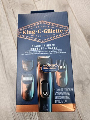 KING C. GILLETTE CORDLESS BEARD TRIMMER KIT WITH 3 INTERCHANGEABL COMB AND...