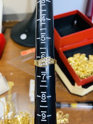 14K Saudi Gold Diamond Ring 6”