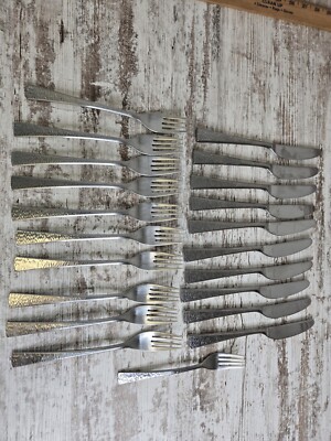 Gorham Biscayne 18/10 Stainless Flatware 21 Piece Forks and Butter Knives