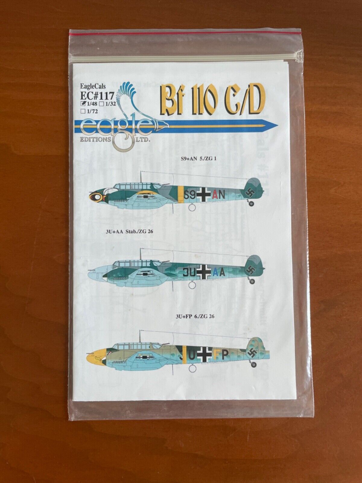 Eagle Cals 1/48 decal Bf 110 C/D for Eduard, Monogram, etc #EC48117 Eagle Cals 1/48 decal Bf 110 C/D for Eduard, Monogram, etc #EC48117