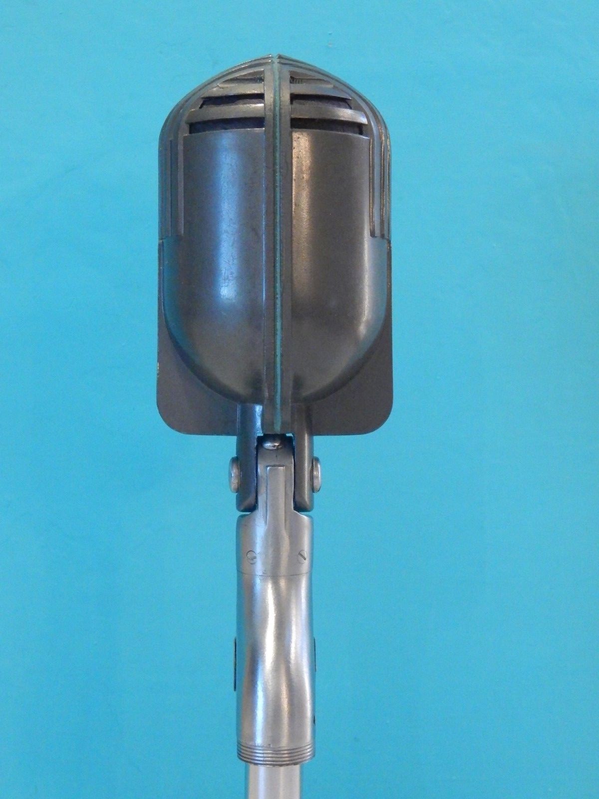 Vintage 1940S Shure 708A Zeplin Microphone And Desk Stand Old Antique Prop Deco
