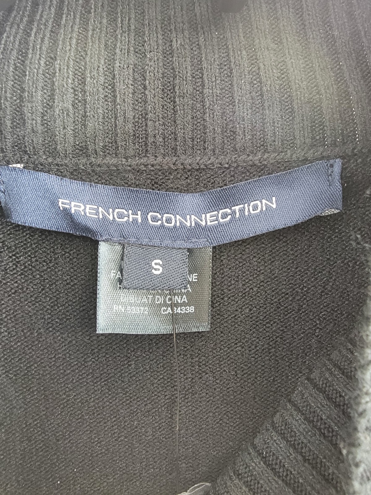 French Connection Beaded Mock Neck Sweater Women's S Blackout Long Sleeve - Picture 10 of 18