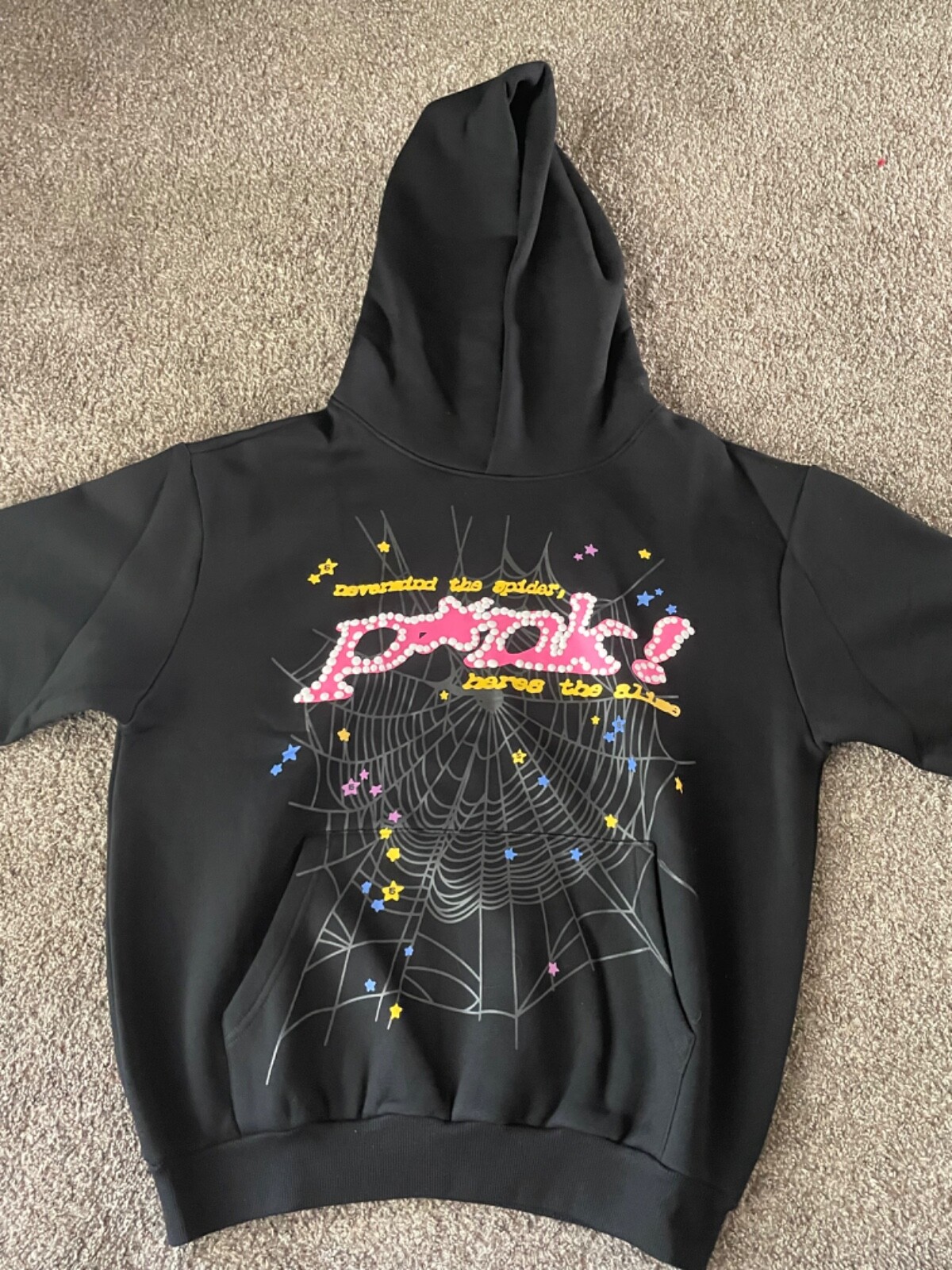 1:1 BLACK P*nk REPLICA Sp5der Hoodie Size (M) BRAND NEW