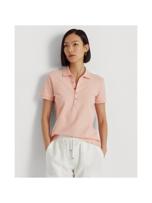 

LAUREN RALPH LAUREN Женский розовый топ с короткими рукавами и воротником
