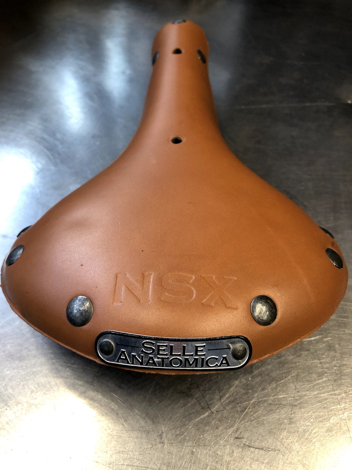 selle anatomica leather saddle NSX1 Vintage Gunmetal Made in USA