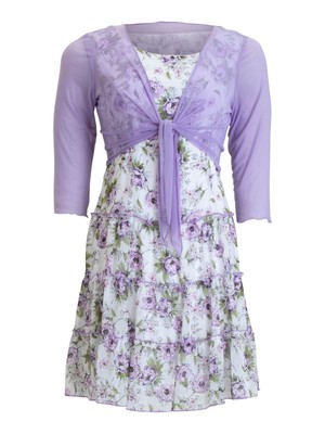 

CONNECTED APPAREL Женское фиолетовое прозрачное болеро с завязками спереди и рукавами 3/4, Фиолетовый, TKB25136M