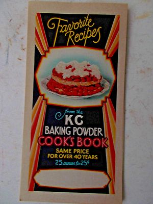 Vintage KC BAKING POWDER COOK'S BOOK ADVERTISING BOOKLET BROCHURE 