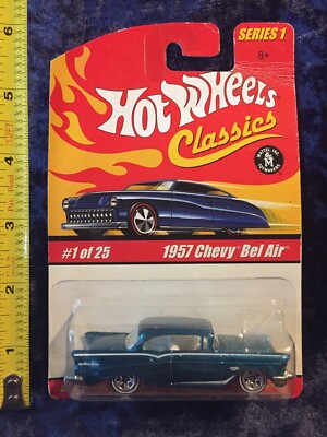 2004 Classic Hot Wheels 1:64 Spectraflame Blue 1957 Chevy Bel Air Series 1 NIP