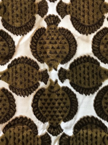 Clarence House Bronze ‘Rateau’ Velvet Fabric , Fish Pattern