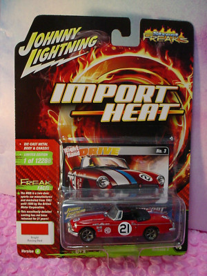 Import Heat 1963 MG MGB #3 racing red;Right Hand drive Johnny Lightning  r3 v A