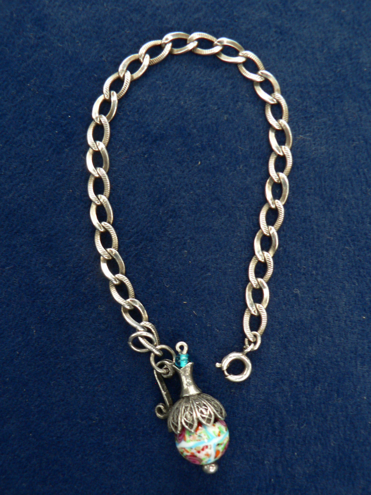 Antique Vintage Sterling Silver Bracelet Teapot Charm