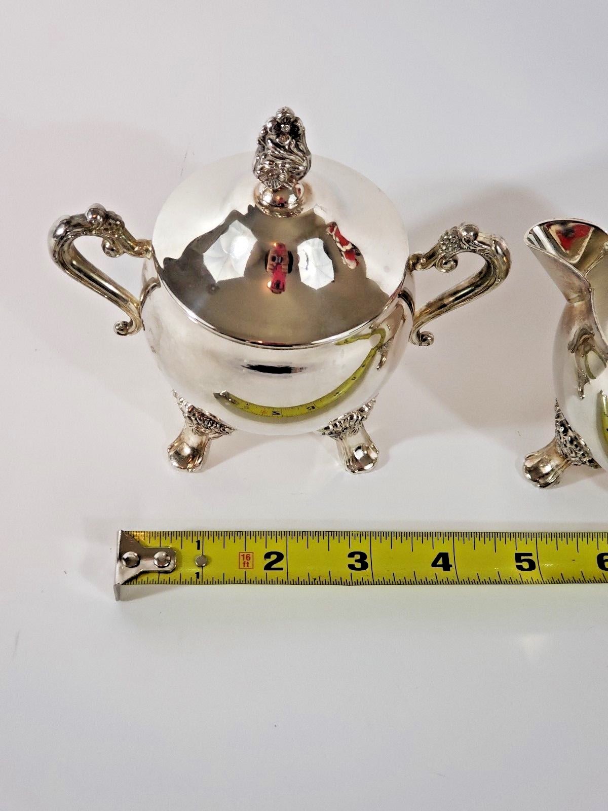 Vintage E.P. Brass  -Sugar Bowl and Creamer Silver Plated Dining Ware Formal