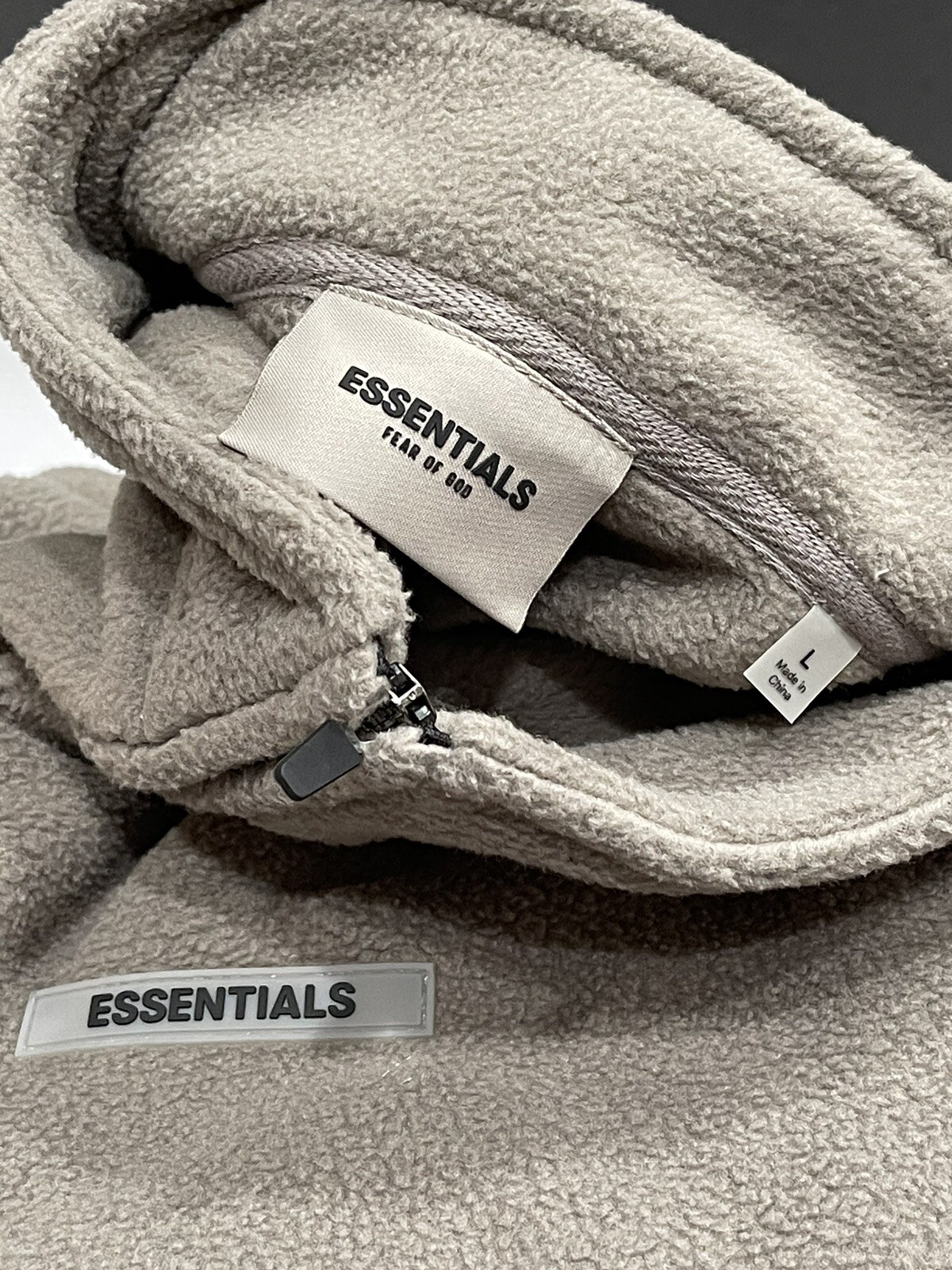 fear of god essentials polar half zip fleece