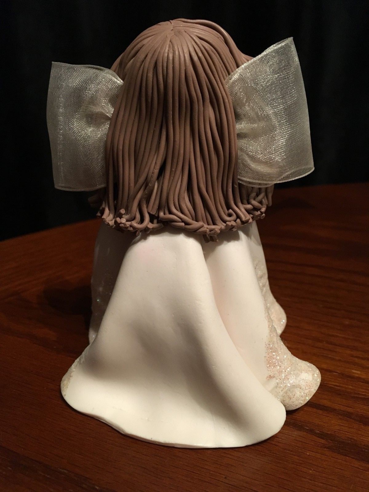 Girl in Sparkling Dress with bow holding Bunny 5