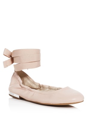 

SAM EDELMAN Женские розовые кожаные балетки с запахом до щиколотки Fallon с круглым носком, размер 6,5 м, Розовый, E8941L4