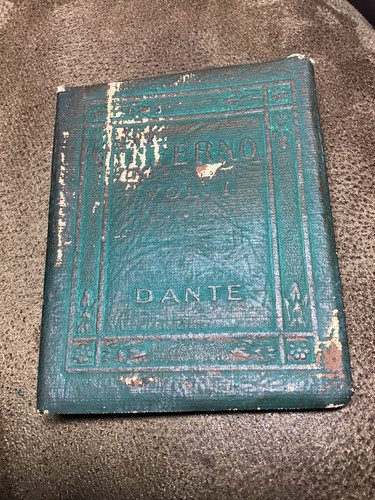 Antique Green Little Leather Library Book - Inferno By Dante | eBay