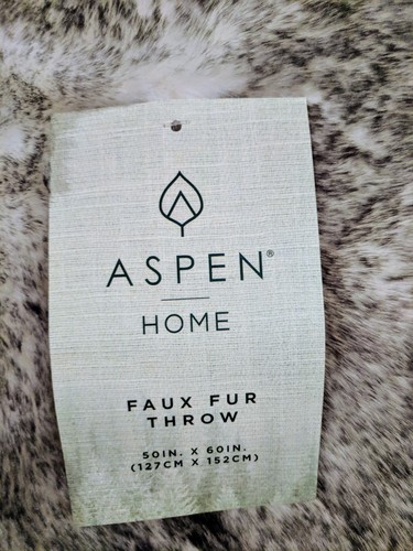 Aspen Home Faux Fur Throw Grey - 50