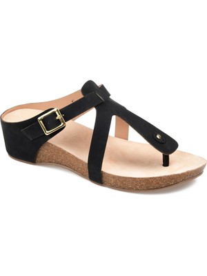 

JOURNEE COLLECTION Женские черные сандалии на танкетке без шнурков Navara, Черный, NAVARA-SANDAL