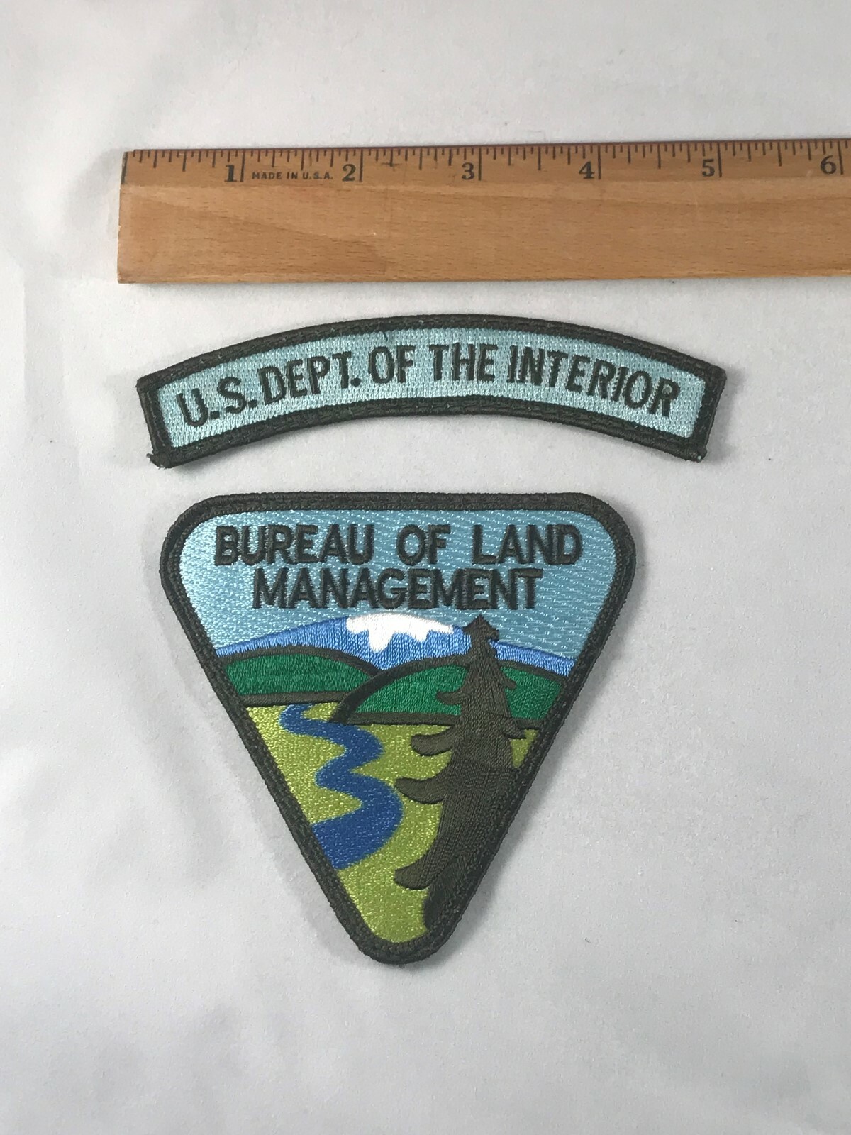 Bureau Of Land Management Patch BLM Seal Embroidered Tree Mountains River