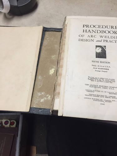 Vtg 1940 Procedure Handbook Of Arc Welding 6th Edition Lincoln Electric Co