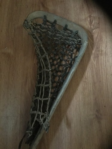 Vintage Antique 44 Inch Long Wooden Lacrosse Stick With Leather Webbing