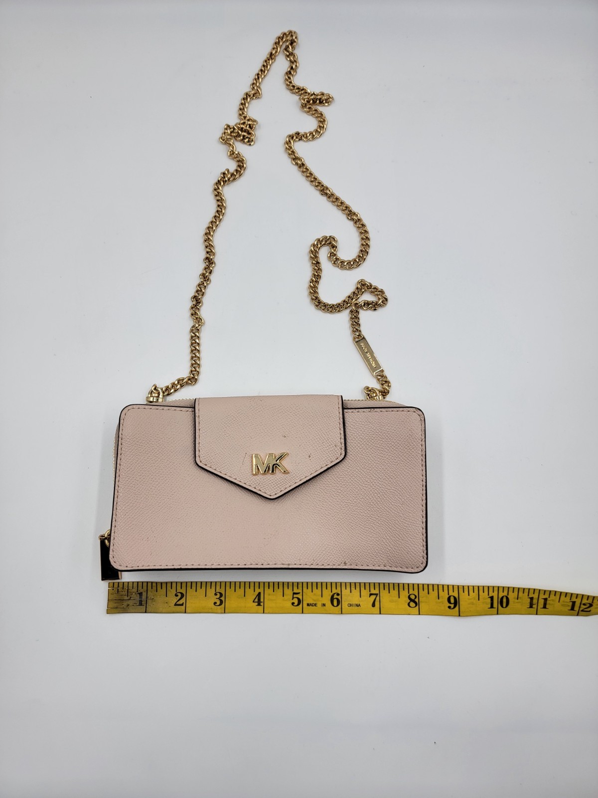 Michael Kors Convertible Leather Small Wallet On A Chain Women's Pink Zip Around - Picture 5 of 13
