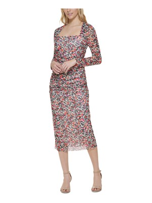 

TOMMY HILFIGER Женское белое пуловерное облегающее платье миди с длинными рукавами на подкладке, Белый