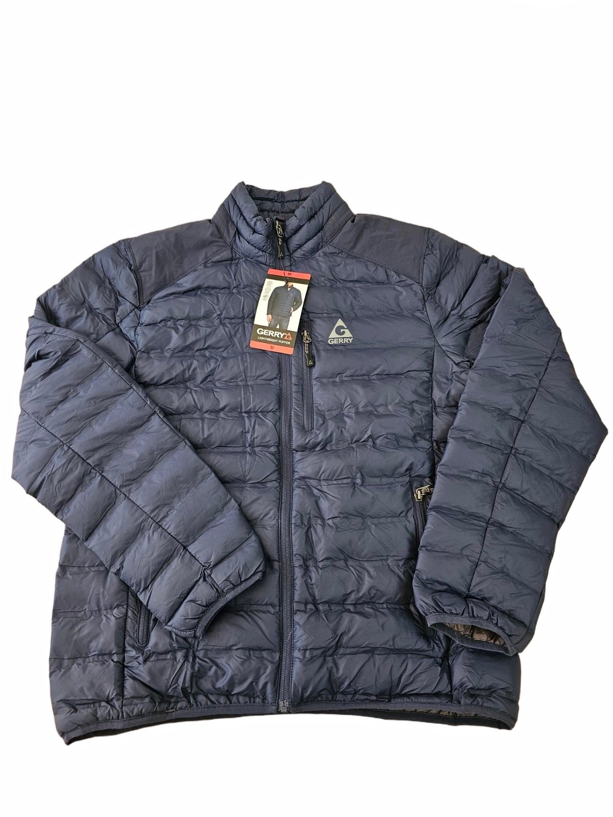 Gerry Men’s Lightweight Fall Spring Puffer Jacket  Zip Pockets BLUE - MEDIUM 